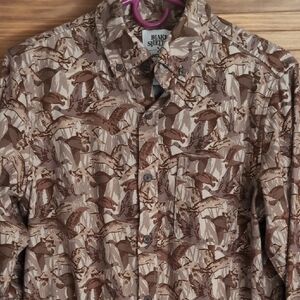 Lands' End Blake Shelton Brown and Cream Patterned Shirt